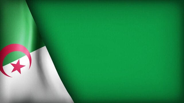 High Quality National Animated Background with Wavy Flag of ALGERIA