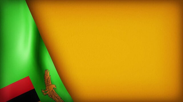 High Quality National Animated Background with Wavy Flag of ZAMBIA