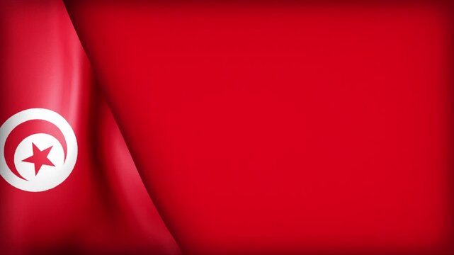 High Quality National Animated Background with Wavy Flag of Tunisia