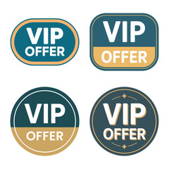 Obraz premium Collection of vip offer badges with different shapes for special promotions and membership deals