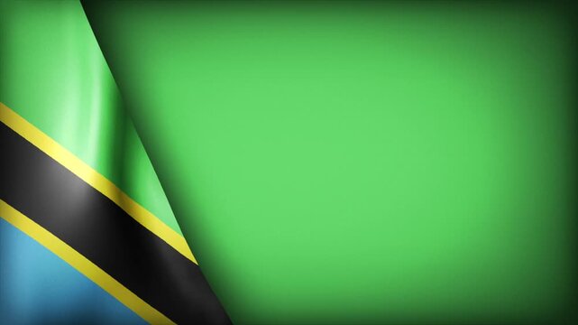 High Quality National Animated Background with Wavy Flag of TANZANIA