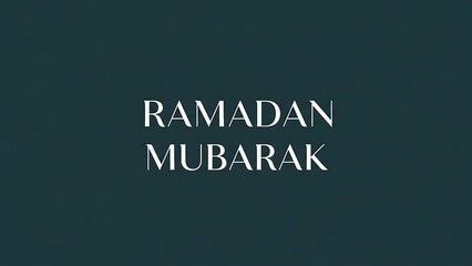 Fototapeta premium Ramadan mubarak greeting card with white text on dark background