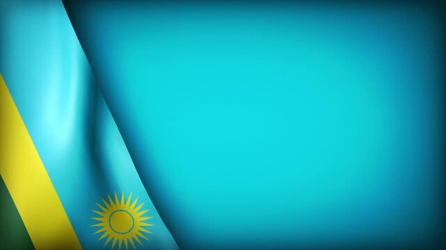 High Quality National Animated Background with Wavy Flag of RWANDA