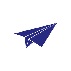 blue paper plane icon on white