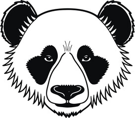 panda animal logo silhouette vector illustration
