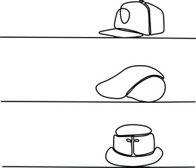 Three different types of hats Vector