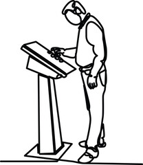 Person using podium Vector