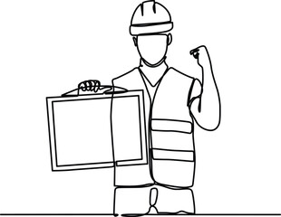 Engineer reviewing plans Vector