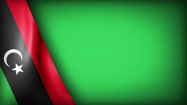 High Quality National Animated Background with Wavy Flag of LIBYA