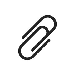 black paperclip icon on white background