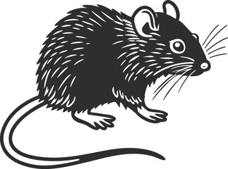 rat artistic silhouette vector illustration
