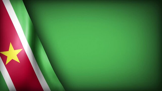 High Quality National Animated Background with Wavy Flag of SURINAME