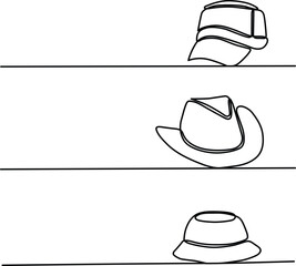 Three different styles of hats Vector
