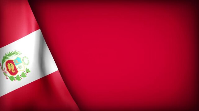 High Quality National Animated Background with Wavy Flag of Peru