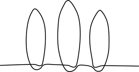 Three oval shapes on a line Vector