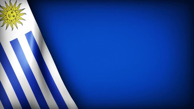 High Quality National Animated Background with Wavy Flag of Uruguay