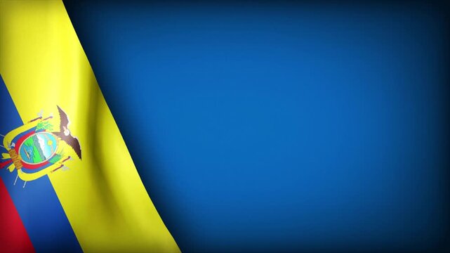 High Quality National Animated Background with Wavy Flag of ECUADOR