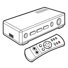 Obraz premium Modern Digital Setup Box Electronics Icon Vector Graphic