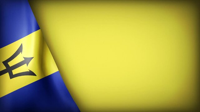 High Quality National Animated Background with Wavy Flag of BARBADOS