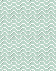 Seamless Mint Green Wavy Line Pattern with Minimal Abstract Background
