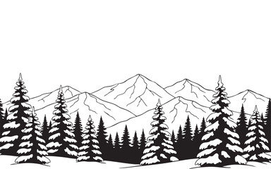 winter landscape silhouette