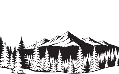 winter landscape silhouette