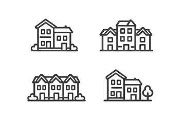 Fototapeta premium Set of minimalist house icons
