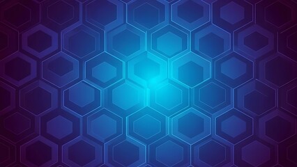Blue hexagonal pattern with glowing center
