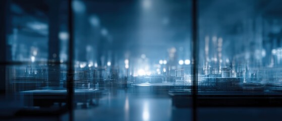 Smart factory concept with IoT sensors and real-time data visualization overlay