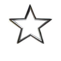 Obraz premium Metallic silver star shape on black background