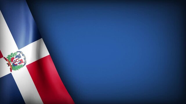 High Quality National Animated Background with Wavy Flag of DOMINICAN REPUBLIC