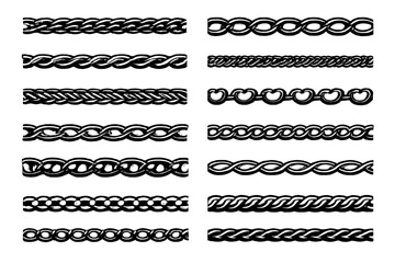 Collection of decorative braided borders