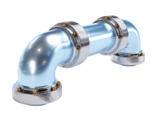 Metallic pipe valve with elbows and flanges
