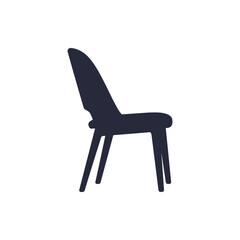 Minimalist chair silhouette on white background