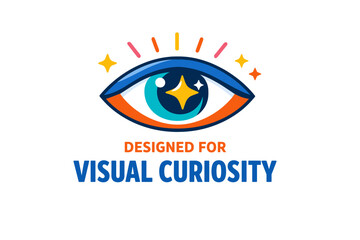 Eye symbol with colors and text for creative design concept