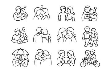 Collection of couple icons
