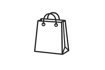 Shopping Bag Icon on Grey Background