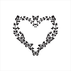 Butterfly heart wreath