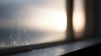 Hope after crisis concept with sunrise through window