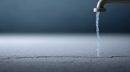 Water scarcity awareness concept with symbolic dry and flowing water contrast