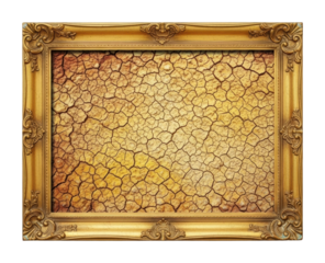 Cracked earth texture nature scene dry environment isolated on transparent background