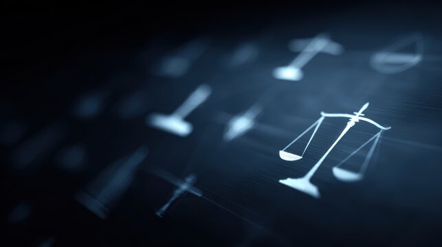 Human rights legal framework concept with justice symbols