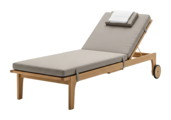 Relaxing lounge chair by the pool furniture modern design isolated on transparent background