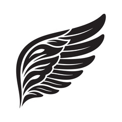 Fototapeta premium Modern Abstract Angel Wings Logo Vector Icon Set Silhouette