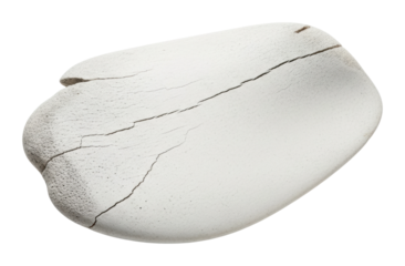 Natural shaped white stone tranquil decorative object isolated on transparent background