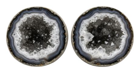 Geode crystal formation natural landscape view isolated on transparent background