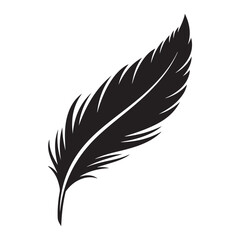 Fototapeta premium Elegant Abstract Feather Quill Vector Silhouette Black Minimal