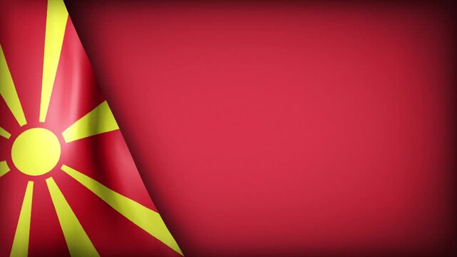 High Quality National Animated Background with Wavy Flag of North Macedonia