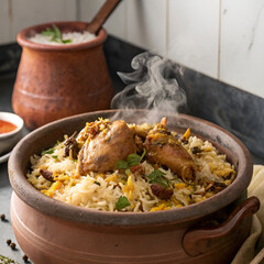 traditional Pakistani biryani in clay pot