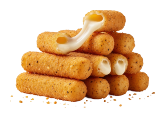 Crunchy cheese sticks kitchen food bright lighting appetizing isolated on transparent background